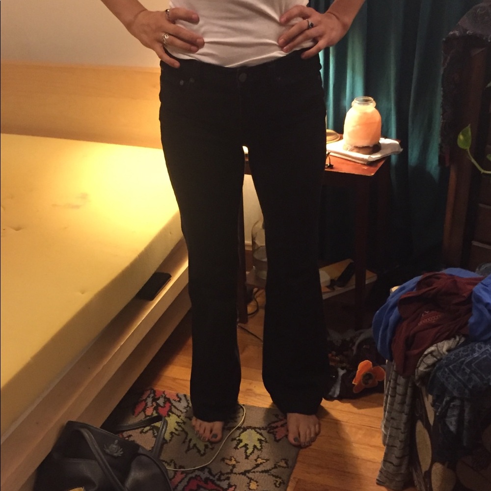 Free people high waisted black jean flares